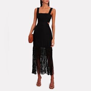 INTERMIX Ally Macrame-trimmed midi dress